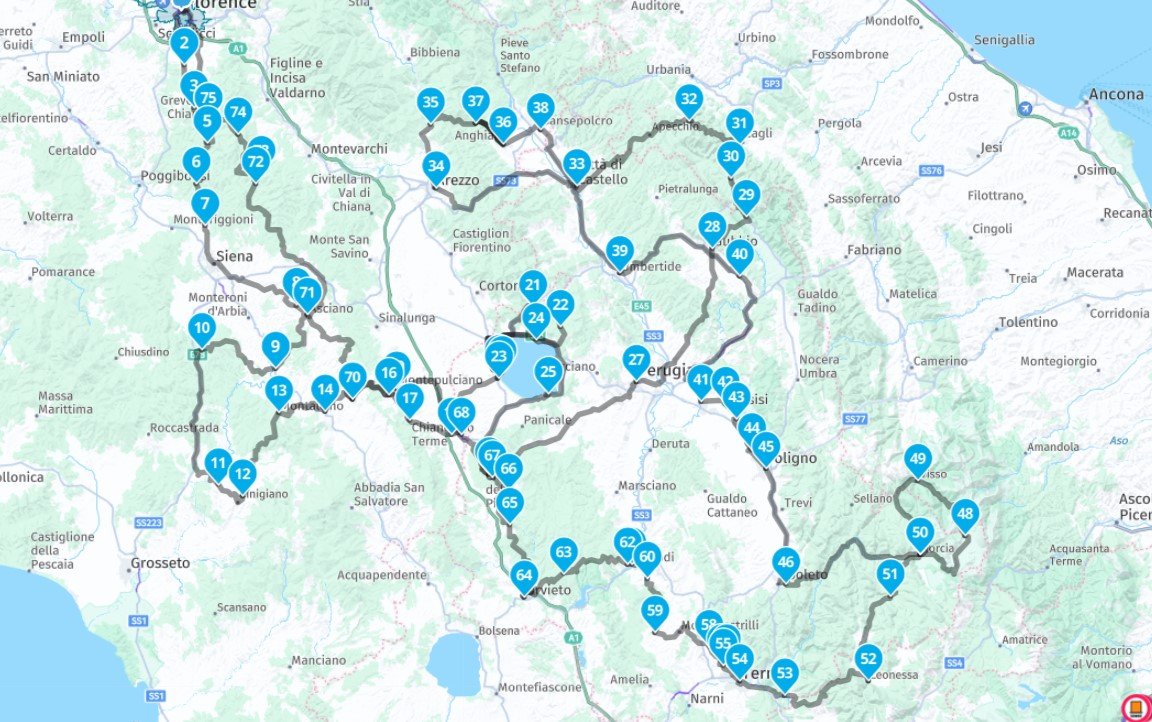 Italy-Tuscany-Umbria Grand Arc
7 days loop