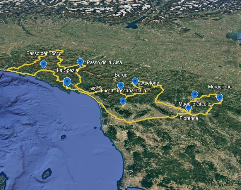 Italy – Florence Apennines Motorcycle Loop: Muraglione, Garfagnana & Val Trebbia Route