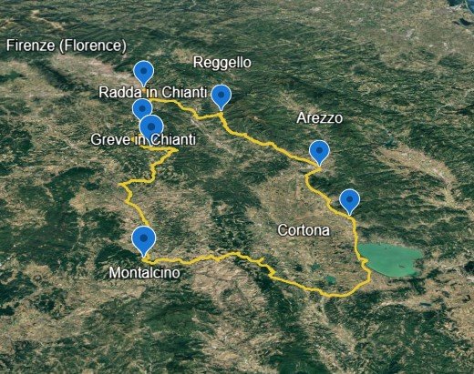 Italy – Tuscan Hills Grand Loop: 2-Stage Tuscany Motorcycle Route from Florence via Chianti, Val d’Orcia and Cortona