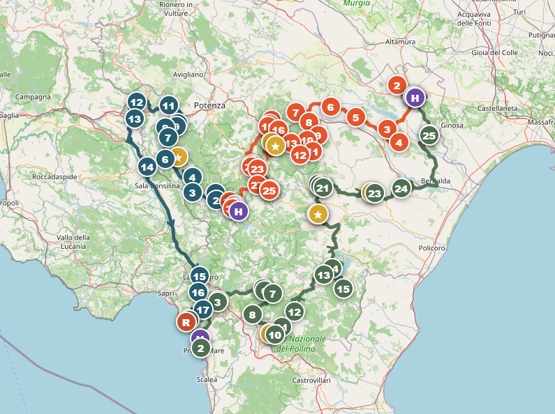 107 – Italy – Basilicata Grand Loop  – 3 Day Motorcycle Road Trip from Matera Free Roadbook & GPX